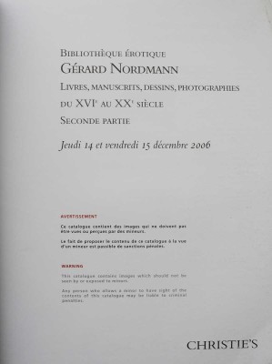 Комплект каталогов по продаже коллекции эротических книг Жерара Нормана: